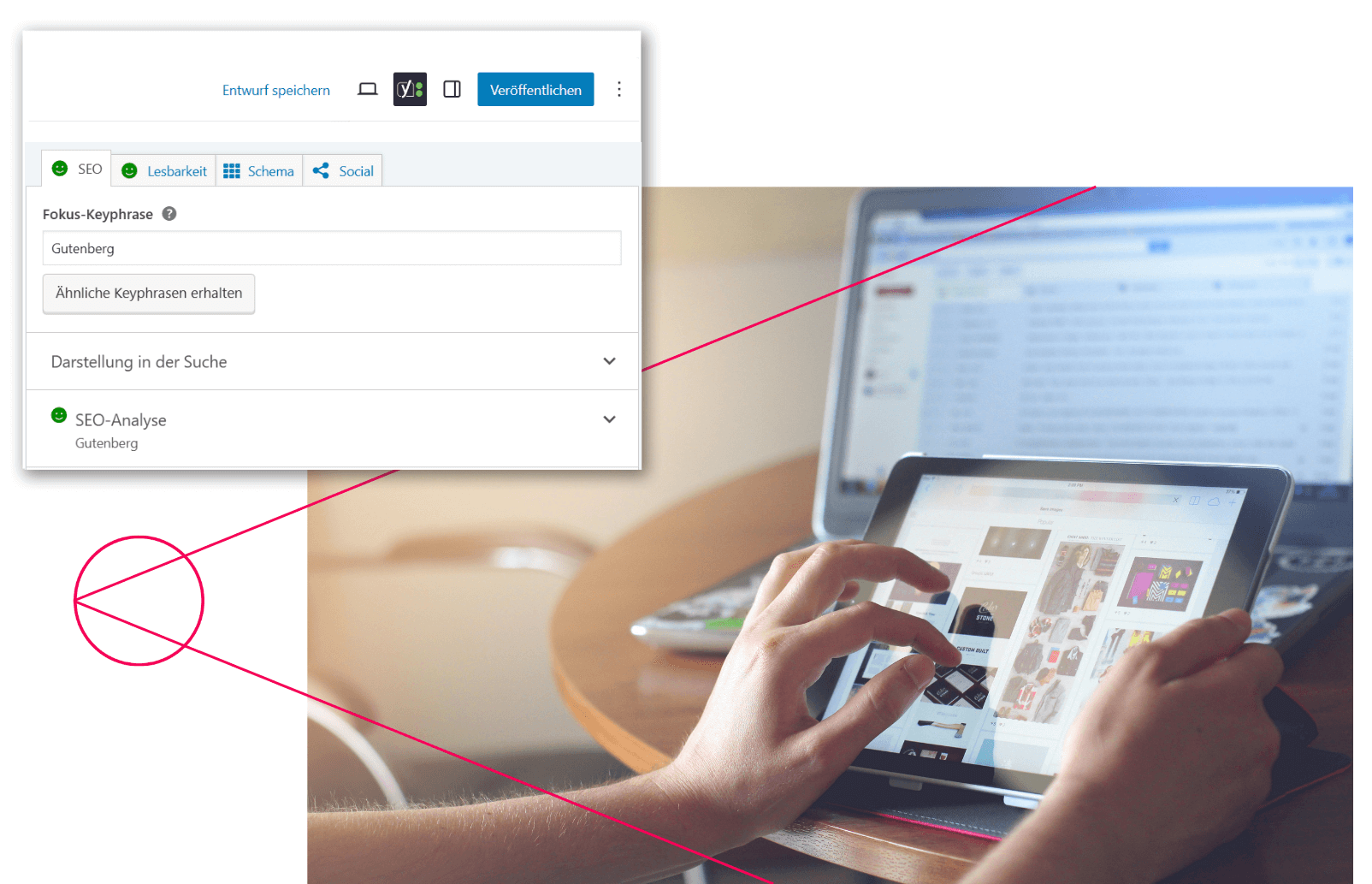 Mit SEO-Plugins wie Yoast lassen sich direkt und einfach SEO-Optimierungen vornehmen.