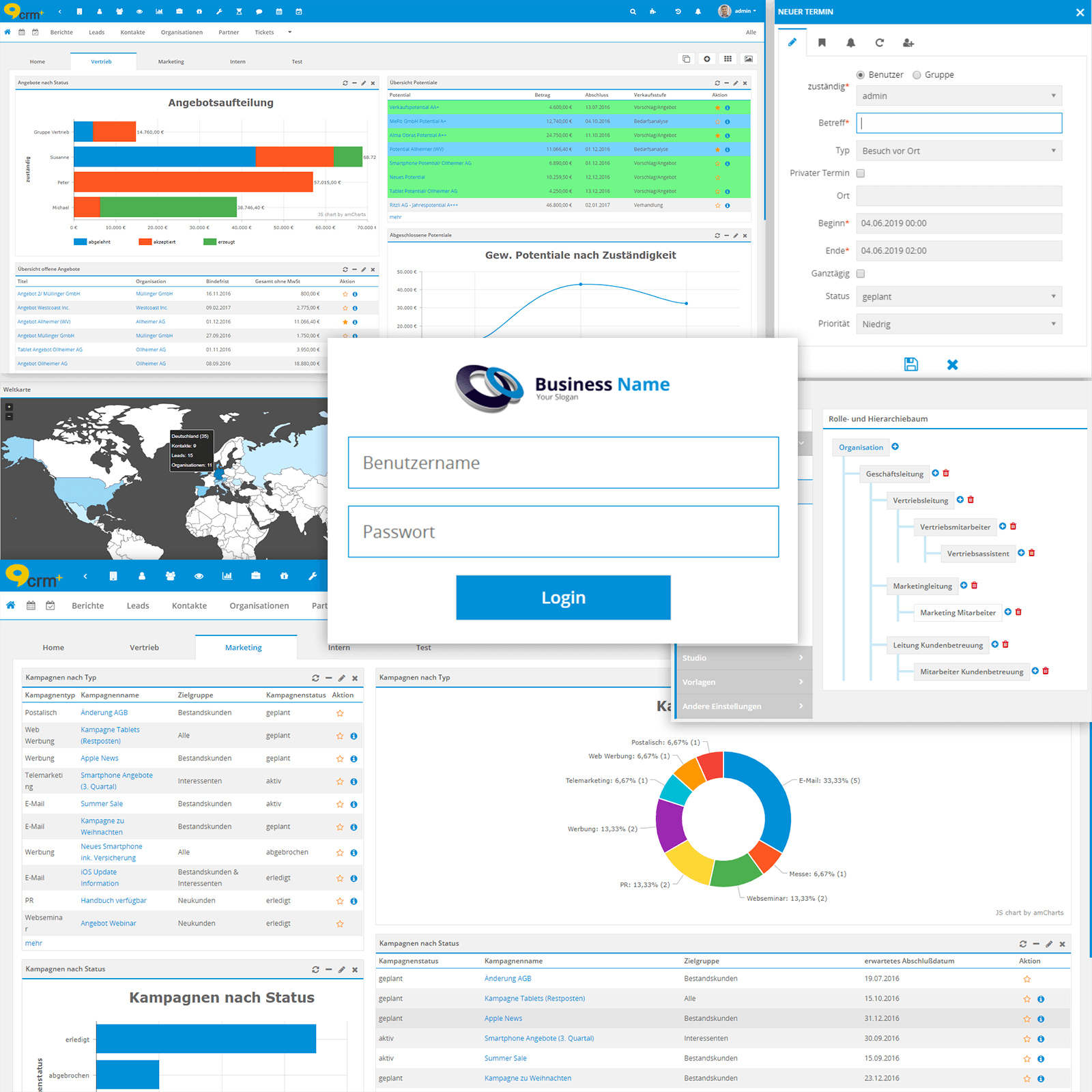 CRM+ CRM-Oberfläche